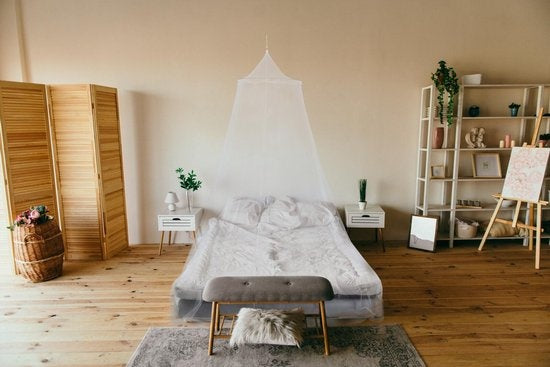 Klamboe 60x250x1000 cm - 2 Persoons - Muggennet - Polyester - Wit