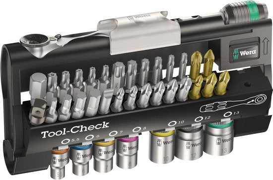 Wera 05073220001 38-delige Tool-Check 1 SB Bit/- dop-ratelset
