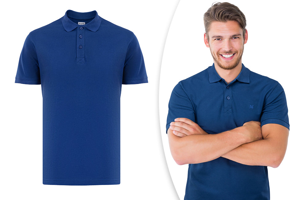 Milanoro - Elegante polo voor heren - Koningsblauw - XXL