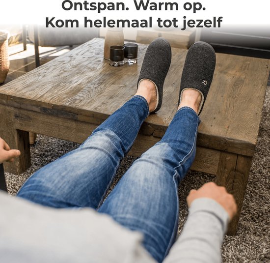 Pantoffels Heren - Sloffen - Maat 40/41 - Zwart - Anti-slip - Comfeet
