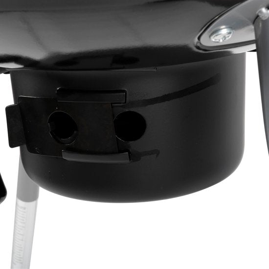 alpina Houtskool BBQ - Kogelbarbecue Ø43 cm - Barbecue met Deksel en Wielen - Geïntegreerd Ventilatiesysteem - Verwijderbare Asopvangbak - Zwart