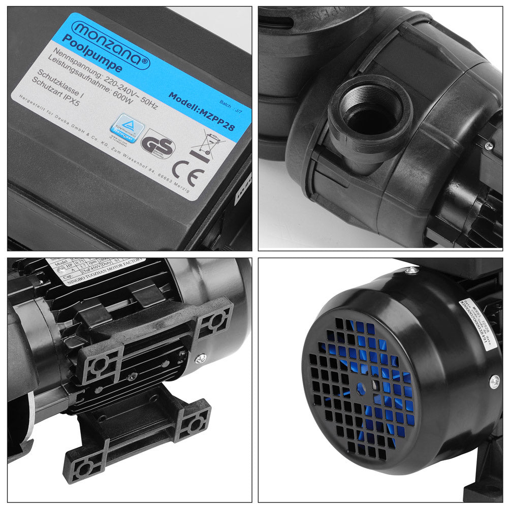 Monzana Zandfiltersysteem - 15.900L/u 6-weg Adapter Ø32mm - 38mm
