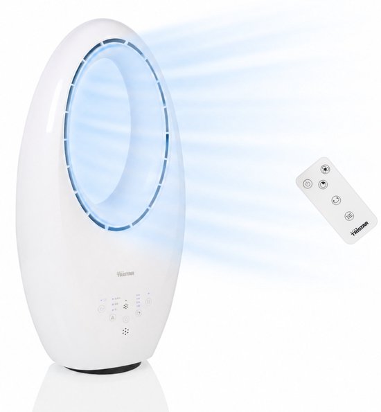 Tristar VE‑5717 Bladloze Ventilator – 60W – 3 standen – Timer – Afstandsbediening – Wit