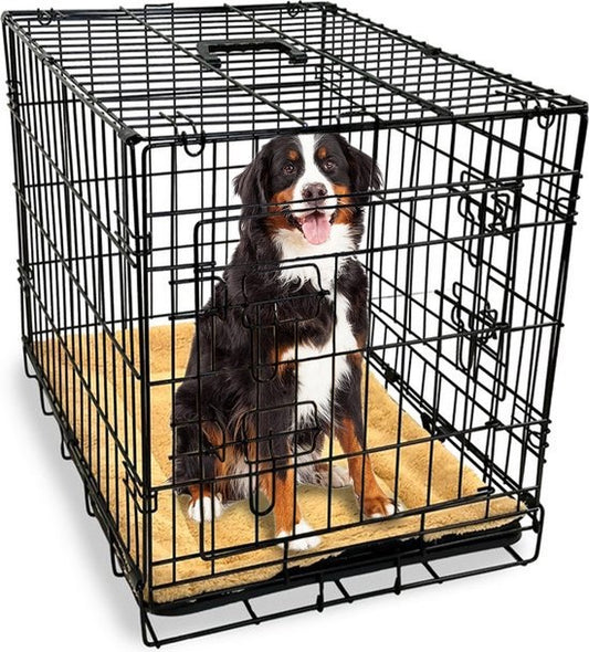 Gopets Hondenbench Opvouwbaar XL – Bench – Voor Honden – Incl. Hondenkussen – 2 Deuren – 107 x 71 x 76 cm