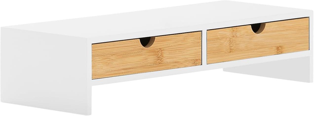 SoBuy - Monitor Stand: Comfortabel en Functioneel - 47 x 18 x 11 cm - Wit