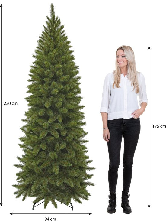 Triumph Tree Bristlecone Fir Pilar - Smalle Kerstboom voor Kleine Ruimtes - Kerstversiering met Volle Uitstraling - Kunstboom met 752 Dennentakken - H230 x Ø94 cm - Groen