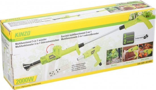Kinzo Garden 3-in-1 Onkruidbrander Elektrisch, Verfbrander en BBQ-aansteker - 2000W