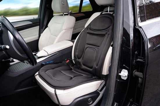 Dunlop Massagestoel Auto met Verwarmingsfunctie - 108 x 48 CM - 4 Massagemotoren en 1 Verwarmingselement - Aansluiting op Sigarettenaansteker Auto - Afstandsbediening met 13 Standen - Zwart