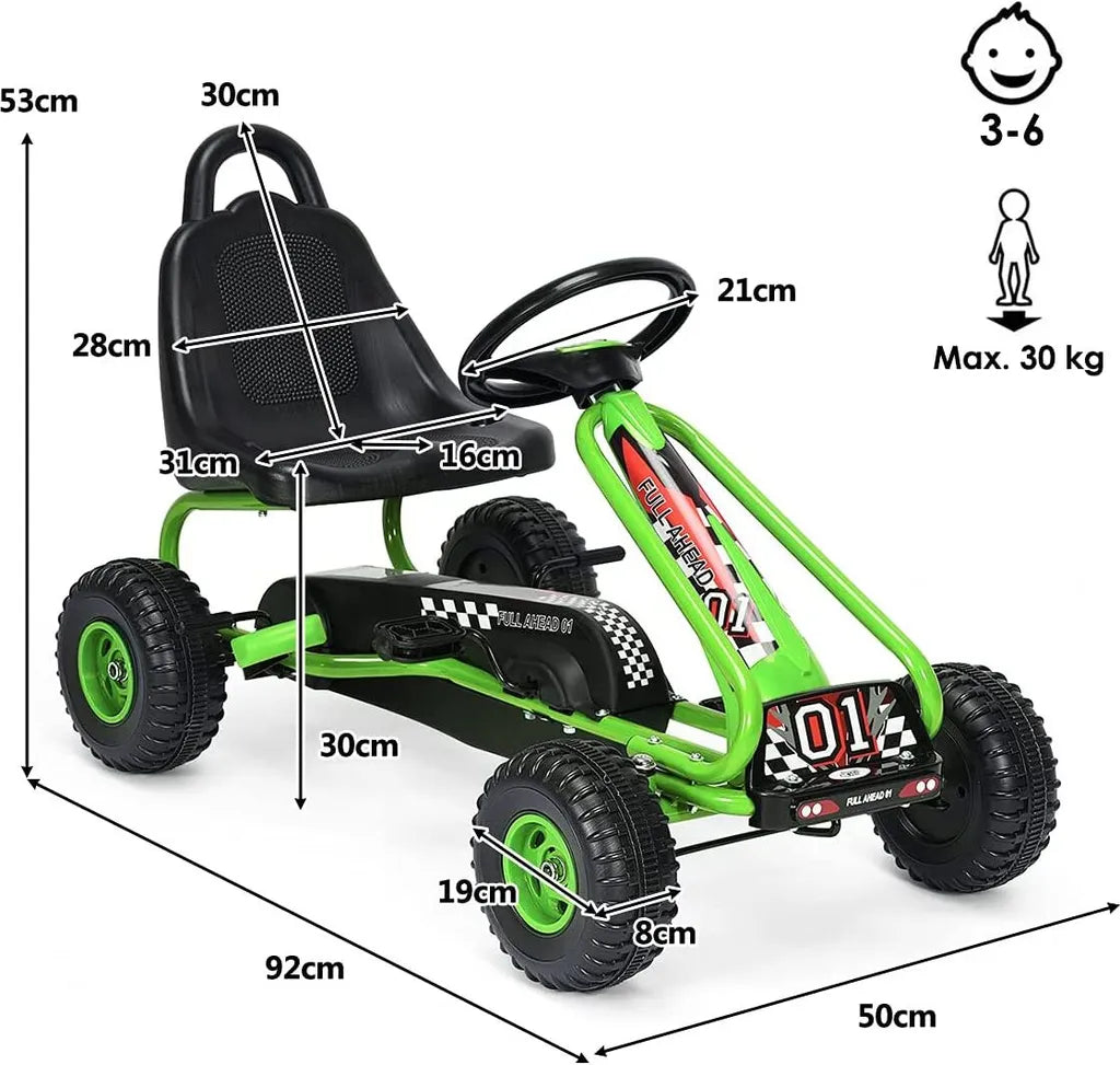 Coast Go Kart - Skelter - Max 30kg - Met Handrem - 3-6 jaar - groen