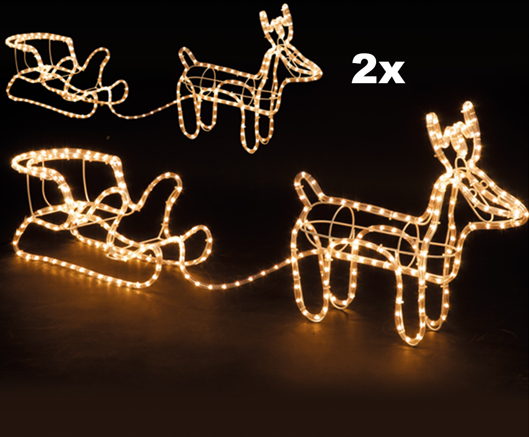 DecorativeLIghting - Kerstverlichting - Rendier met Slee - Warm Wit