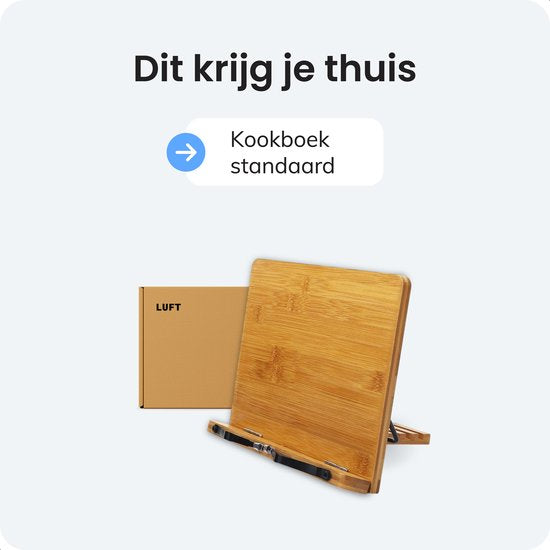 Kookboek en tablet standaard - Verstelbaar met klemmen - Boeken - Steun - Standaard - Rek - Houder - Book - Steunen - Metaal - Hout - Bamboe - Lees - Rekje - Luft