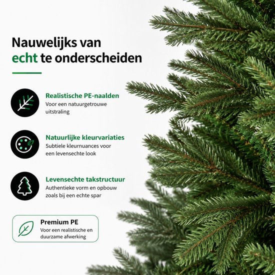 Black Box Trees Brampton Boom - Kerstboom met Natuurlijke Vorm - Kerstversiering voor Woonkamer en Kantoor - Kunstboom van PE Naalden - Hoogte 230 x Diameter 147 cm - Groen