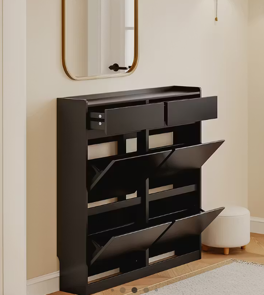 SoBuy Schoenenkast FSR169-SCH - Smal Ontwerp - 19 x 98 x 95 cm - Zwart