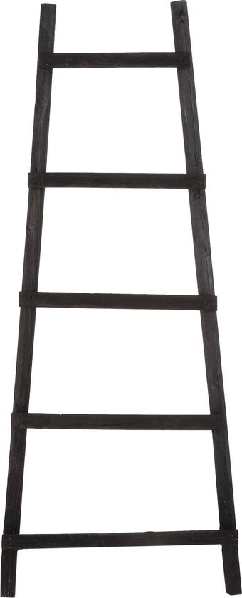 House of Seasons Ladderrek - L29 x B49 x H119 cm - Populierenhout - Zwart