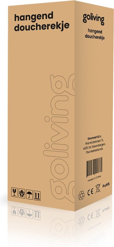 Goliving Doucherek - Doucherek zonder boren - 74 x 35 cm - Hangend doucherek - RVS - Twee laags - Zwart