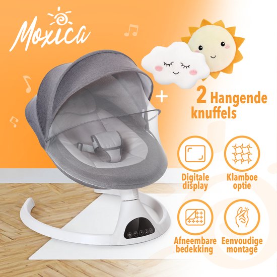 Moxica Wipstoel Elektrisch - Babyschommel - Schommelstoel - Baby Swing - Wipstoeltjes