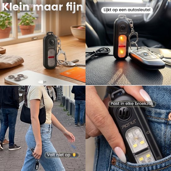 Persoonlijk Alarm Sleutelhanger 130dB - Zelfverdediging voor Vrouwen - Pepperspray - Oplaadbaar Zakalarm met Zaklamp