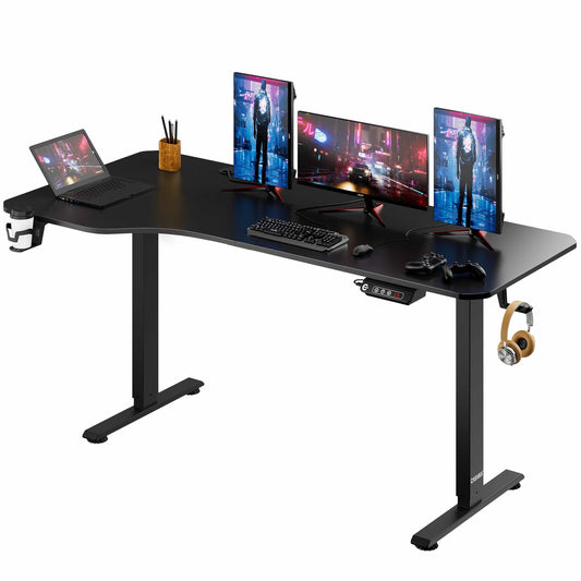 Casaria Zit Sta Bureau – Hoogte Verstelbaar Elektrisch - 160x75cm Zwart