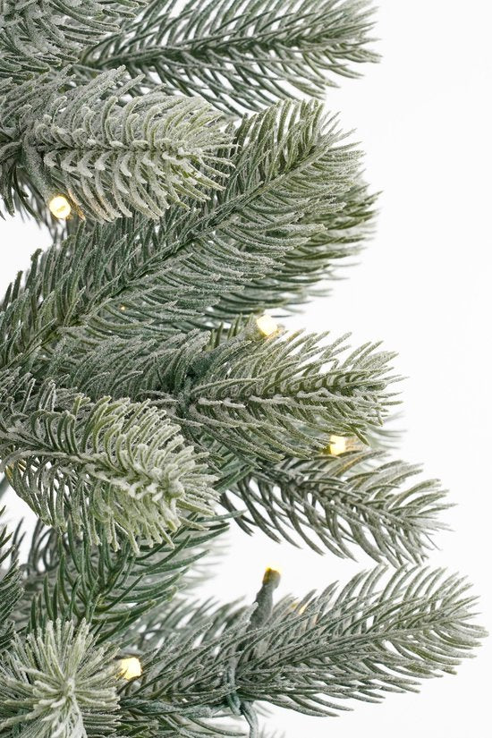 Black Box Trees Nagoya Kunstkerstboom met Verlichting H120 x Ø60 cm - Kerstboom met Besneeuwde Takken - Kunstboom met 212 PE Dennentakjes - Slank Model Ø60 cm - Groen