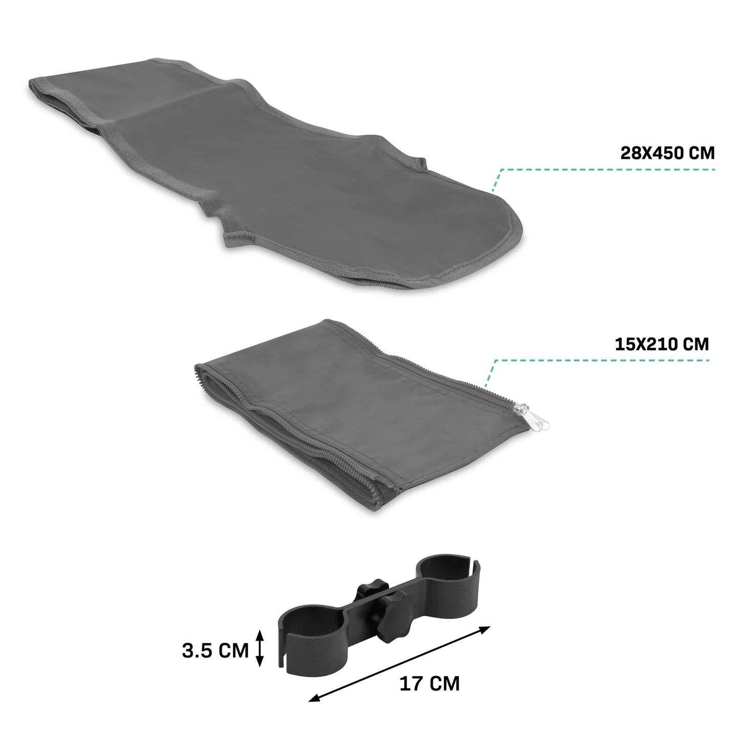 VONROC Koppelsysteem voor Premium Partytent 3 x 4,5 m - Regengoot/Zijwandverbinders - Grijs