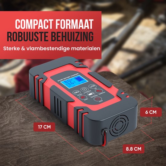 Strex Acculader - 12/24V 4/6/8A - Reparatiemodus - Voor Auto / Motor / Scooter / Boot / Camper