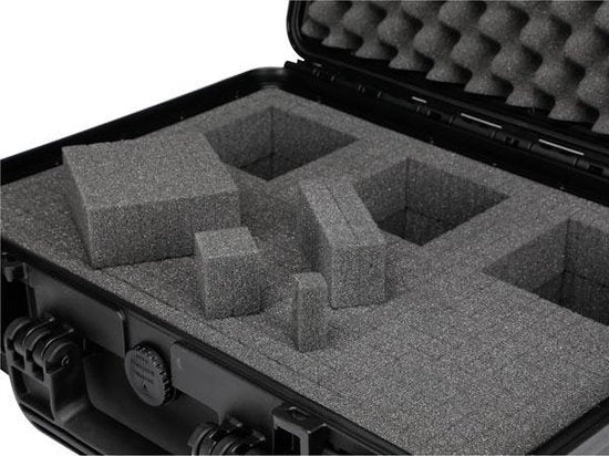 Perel Harde koffer, trolley, telescopisch handvat, waterdicht (IP67), noppenschuim, plukschuim, 4 sloten, polypropyleen, zwart, 604 x 473 x 283 mm