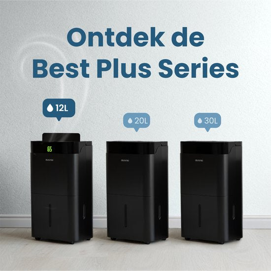 Auronic Luchtontvochtiger en Luchtreiniger - Better Plus Series - Ontvochtigt 12L per dag - 5L Waterreservoir - Slaapkamer, Badkamer, Woonkamer en Kantoor - Vochtvreter voor in Huis - Zwart