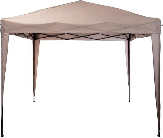 Ambiance Partytent - Paviljoen - EasyUp - Opvouwbaar - Waterdicht - Met Draagtas - 300 x 300 cm - Taupe