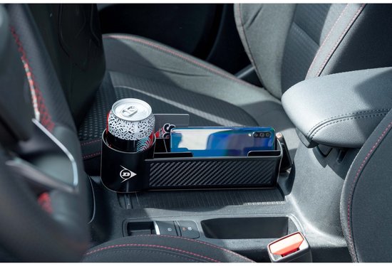 Dunlop Autostoel Organizer - met Cupholder - Antislip mat - Zwart