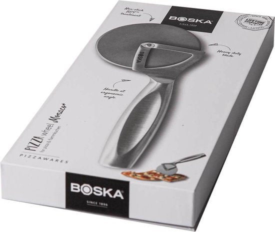 Boska Pizzasnijder Monaco+ - Pizzaroller - RVS - Ergonomische pizzasnijder - Cadeauverpakking - Giftbox - Cadeautips voor mannen - Keukengerei - Keuken accessoires - Levenslange garantie
