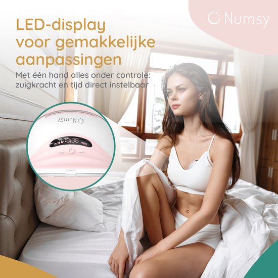 Numsy Elektrische Draadloze Borstkolf Enkel - Handsfree - BPA Vrij - Enkele