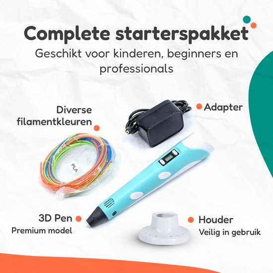 Diydash 3D Pen Starterspakket - incl. navullingen/filament - Set- Tekenen - Roze - Pennen - Voor kinderen en volwassenen - Starterskit - Accessoires