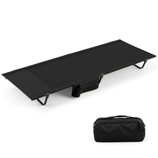 Coast Campingbed - ultralicht veldbed - opvouwbaar met zijvak - zwart