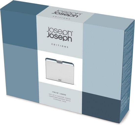 Folio Snijplanken Set met Houder, Blauw, Set van 4 Stuks - Joseph Joseph | Editions