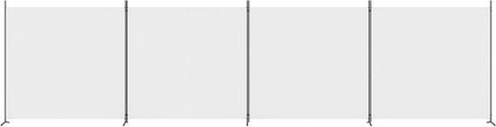 vidaXL - Kamerscherm - met - 4 - panelen - 698x180 - cm - stof - wit