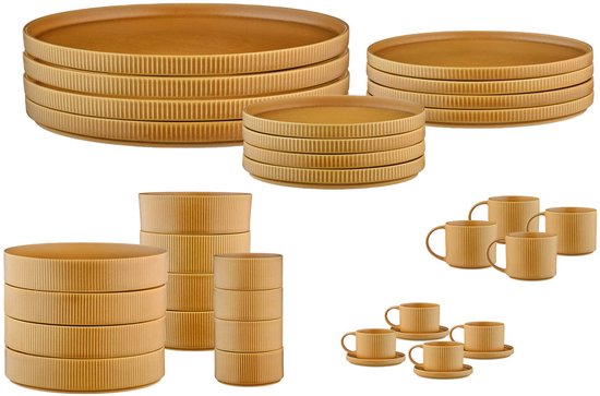 SCANDI Compleet Servies - 36 stuks - Oker