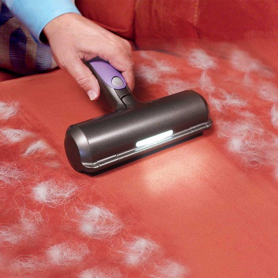 Fur Daddy Deluxe met oplaadbare batterij - dierenhaarverwijderaar voor kleding - herbruikbare pluizenroller voor moeiteloze verwijdering van kattenhaar en hondenhaar - zelfreinigende pluizenborstel