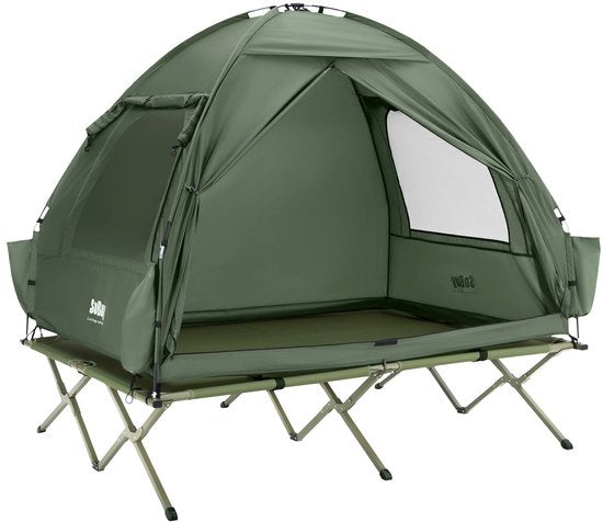 SoBuy OGS32-II-L-GR Opblaasbare Camping Tent - Donkergroen Textiel 193x145cm