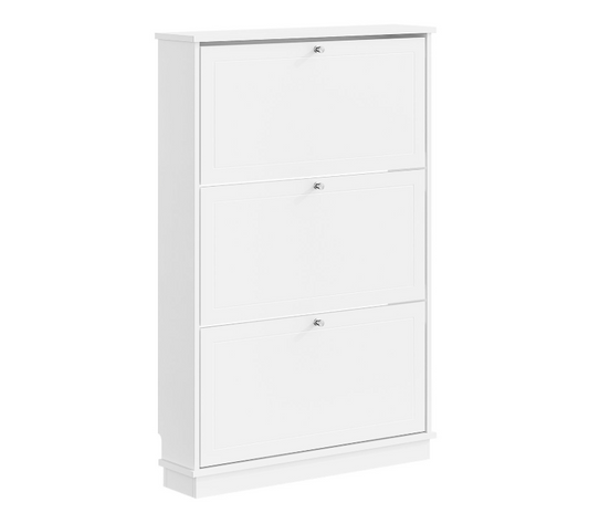 SoBuy Schoenenkast 76 x 18 x 113 cm - Wit - Ruimte voor 12 Paar Schoenen