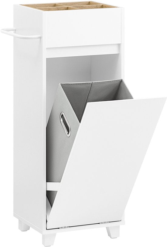SoBuy BZR159-W Waskast - Witte Badkamermeubel met Opbergvakken