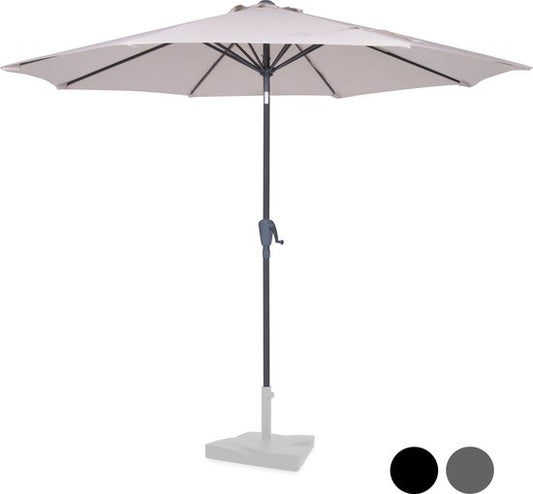VONROC Premium Stokparasol Recanati Ø300cm – Incl. beschermhoes - Ronde parasol - Kantelbaar – UV werend doek - Beige
