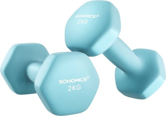 Songmics Dumbbellset - 2-delig - 2x2 kg - Neopreen - Turquoise