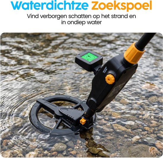 Infinity Goods Metaaldetector Junior - Voor Kinderen - Waterdicht & Lichtgewicht - Verstelbaar - LCD Scherm - Incl. Batterijen en Schep