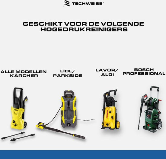 Techweise - Rioolslang geschikt voor Kärcher - 15M - Met roterende en voorwaartse kop