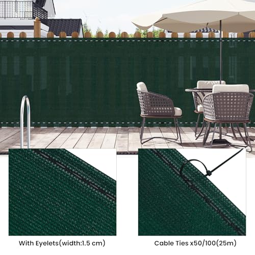 Woltu Schaduwdoek 1,5 x 15 m Groen - Privacy Scherm en Windscherm voor Tuin en Balkon