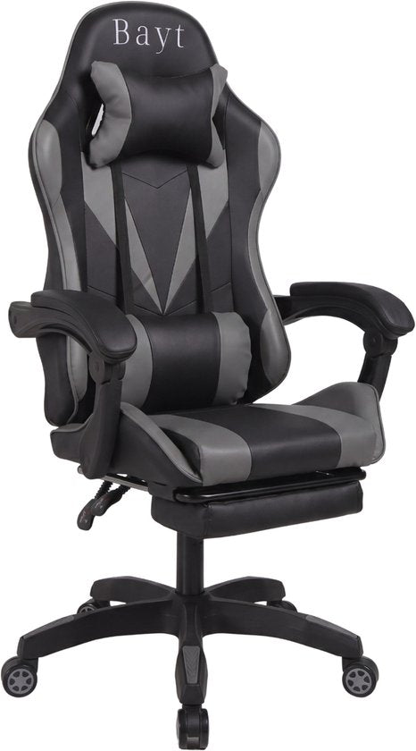 Bayt Gamestoel - Gaming Chair - Gamingstoel - Ergonomische Bureaustoel - Verstelbaar - Zwart en Grijs