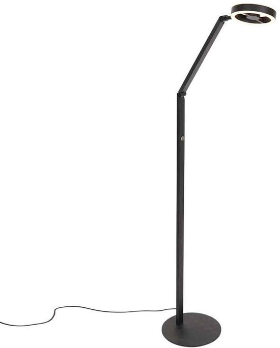 Steinhauer - vloerlamp - Ringlux - zwart - metaal - Ø 25cm - LED - 4138ZW