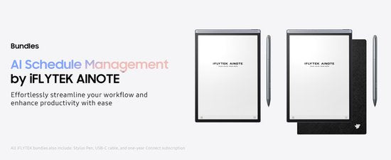 iFLYTEK - AINOTE 2 - Smart E ink Tablet 10.65" - Ultradun Digitaal Notitieboek voor Professionals - AI Transcriptie - Vertaling & Vergaderingsoverzicht - <20 ms Schrijflatentie - 7-Daagse Batterij