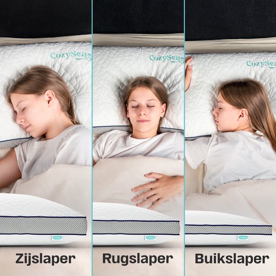 CozySense® Kinderkussen - Hoofdkussen Kind - Peuterkussen - Versnipperd Traagschuim + Micro-Vezels - Verkoelende Technologie - Vulbaar - Incl. Extra 100g Schuim - 40x55 cm - Kinderen 2-12 jaar