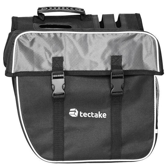 TecTake - Dubbele Fietstas - 35 l - Zwart/Grijs